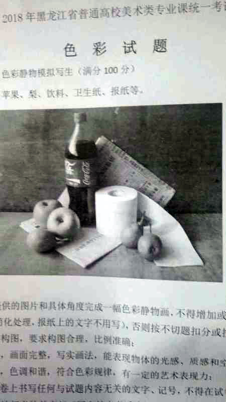 2019年黑龍江省美術聯(lián)考素描速寫色彩考試題目