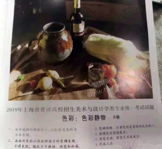 2019年上海美術(shù)聯(lián)考素描速寫(xiě)色彩統(tǒng)一考試題目大全
