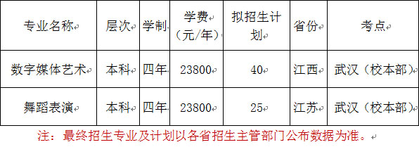 武漢工商學(xué)院2019年江蘇省、江西省藝術(shù)類專業(yè)?？紙?bào)名須知