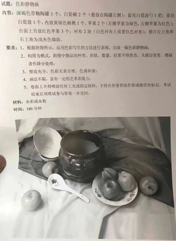2021年江蘇美術(shù)聯(lián)考色彩考題